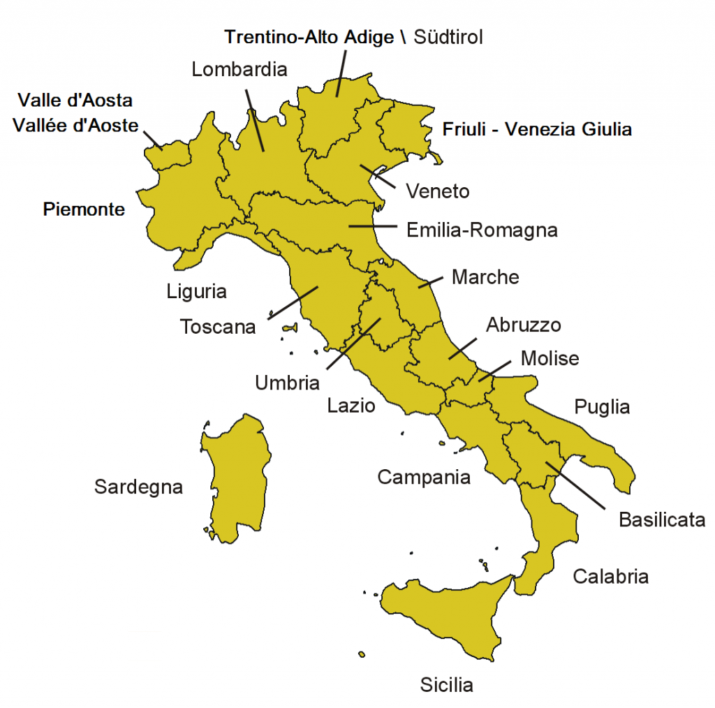 karta italien regioner